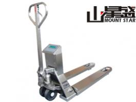 304不銹鋼防腐叉車(chē)手拖電子秤 倉儲化工油漆廠(chǎng)行業(yè)液壓地牛手拉電子稱(chēng)